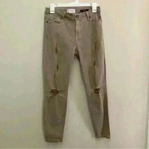 Parker Smith Size 6 Distressed Khaki Skinny Jeans
